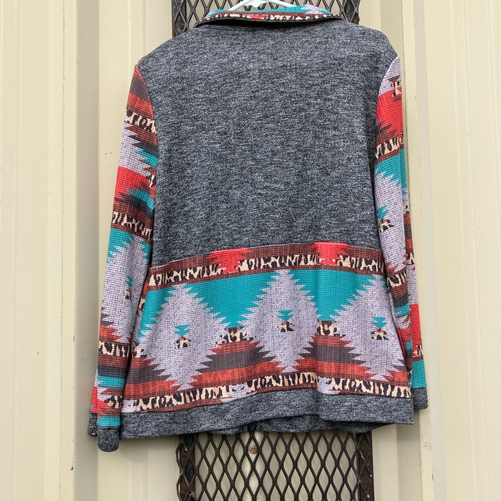 Women's Multicolor Patterned Jacket - Picture 2 of 5